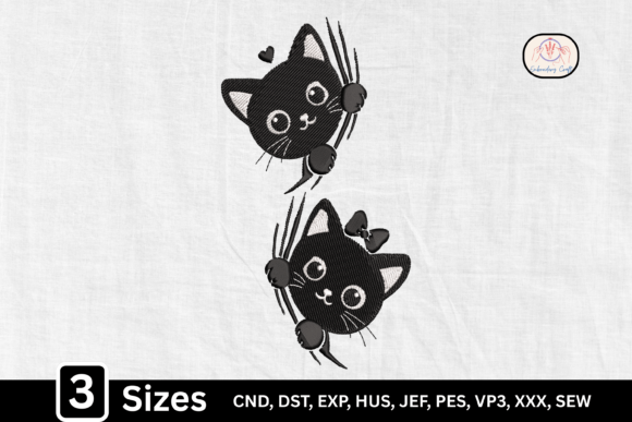Cute Kawaii Black Cat Peeker: An Embroidery Review