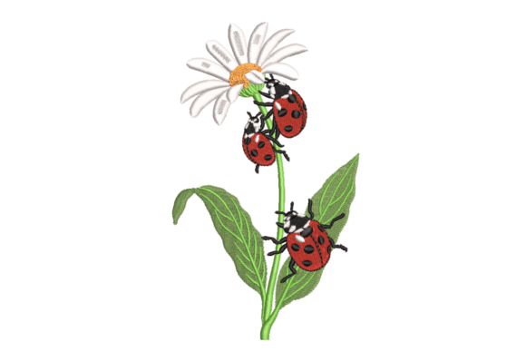 Ladybugs on Daisy Stem: A Seasonal Embroidery Review