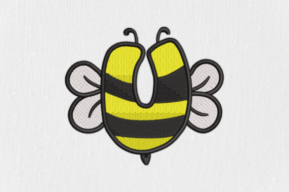 Letter U Bee Monograms for Boutique Apparel
