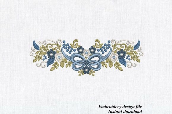 Shabby Chic Floral Bow Blue: Apparel Design Review