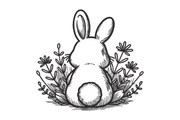 Sketched Bunny in Wildflowers: An Etsy Seller Review