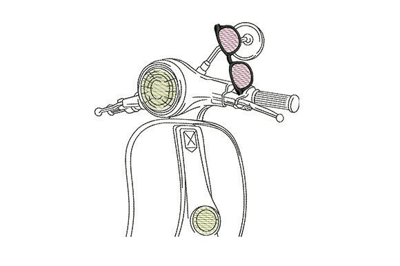Vintage Scooter with Sunglasses Design Review
